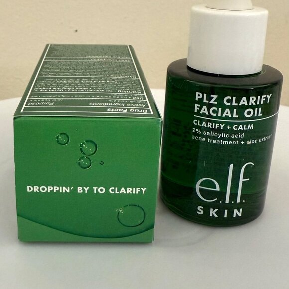 e l f Skin PLZ Clarify Facial Oil 1 FlOz 2 Percent Salicylic Acid Clean Beauty - Picture 4 of 7